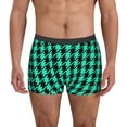 thumbnail image 1 of Rateoe Green and Black Houndstooth Mens Boxer Briefs Poly Spandex Performance Boxer Briefs Underwear Hem Boxer Briefs-Large, 1 of 5