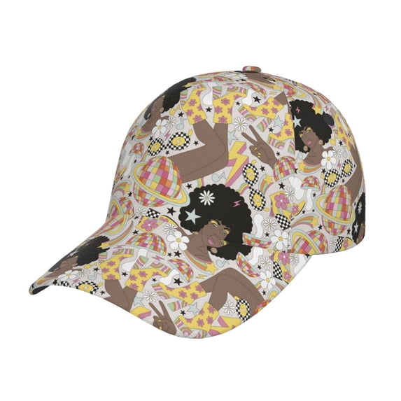 Rateoe Groovy Disco Pattern Men’s Baseball Cap – Adjustable Curved Brim Hat, Soft Cotton Sports Cap for Outdoor, Casual, and Everyday Wear, Comfortable & Breathable