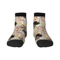thumbnail image 1 of Rateoe Groovy Disco Pattern Quarter Crew Socks,Toe Seamed Ankle Socks,Cotton Cushioned Breathable Athletic Crew Sports Socks, 1 of 7