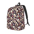 thumbnail image 1 of Rateoe Guitar Skull record Pattern Durable Canvas Backpack for Men & Women – Stylish & Lightweight – Adjustable Straps, Multiple Pockets – Fits 15-17 Inch LaptopsSmall, 1 of 5