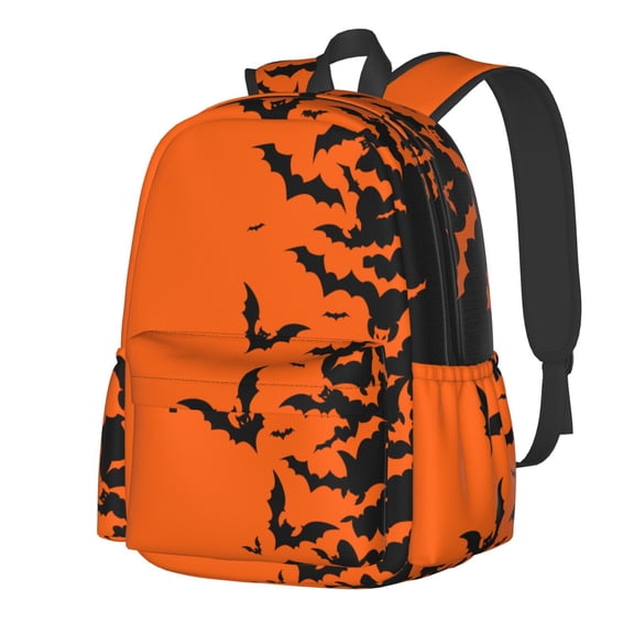 Rateoe Halloween Bats Pattern Student Backpack,Backpack for School,Lightweight Bag,Travel Backpack,Outdoor Backpack,Large Capacity Backpack
