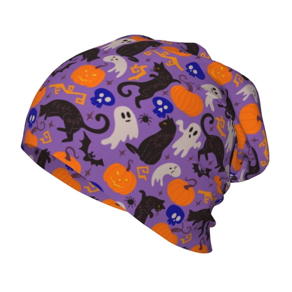 Rateoe Halloween Black Cats Kids Beanie Warm Knit Beanie Hats Boys Girls Winter Hat Soft Slouchy Hats for Kids