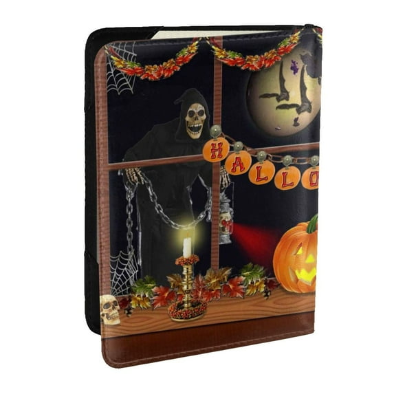 Rateoe Halloween Decoration Pattern Passport Holder Wallet Leather Mulit-purpose Travel Wallet Credit Cards Case ,Passport Cover for Women Men-6.5 in