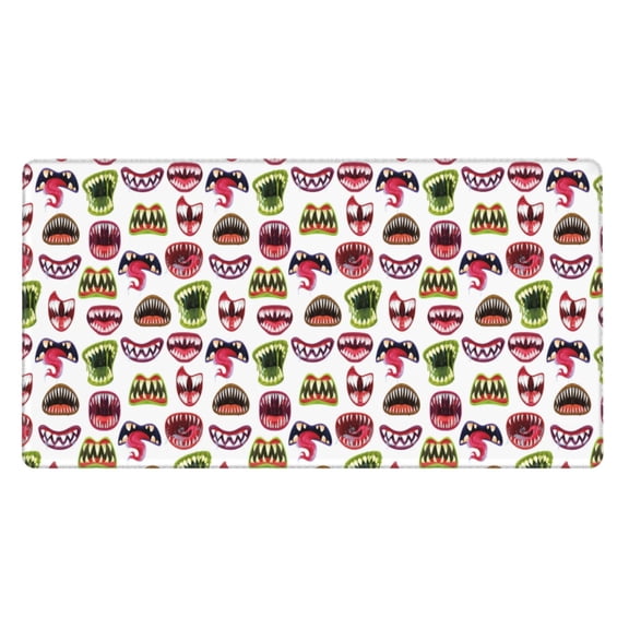 Rateoe Halloween Mouth Print Mouse Pad - Extended Large Gaming Mousepad,Non-Slip Stitched Edge,16x29.5 Inch