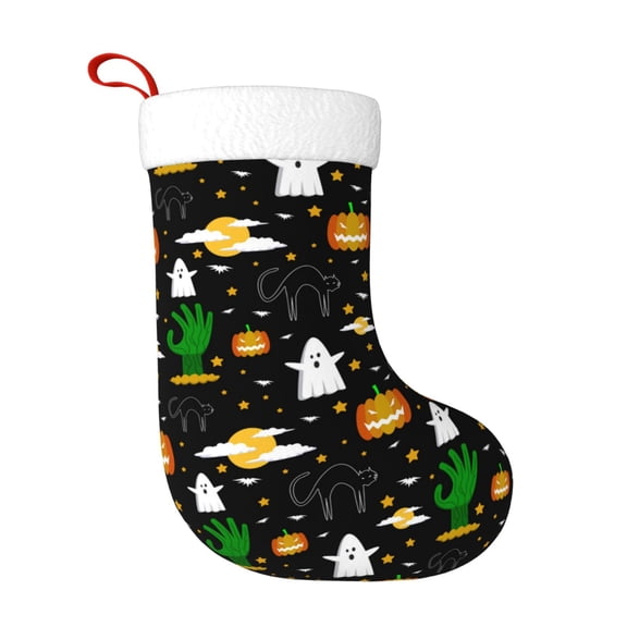 Rateoe Halloween Print Christmas Stockings,18 Inch Large Christmas Stockings Decoration Ornaments for Holiday Home Fireplace Indoors