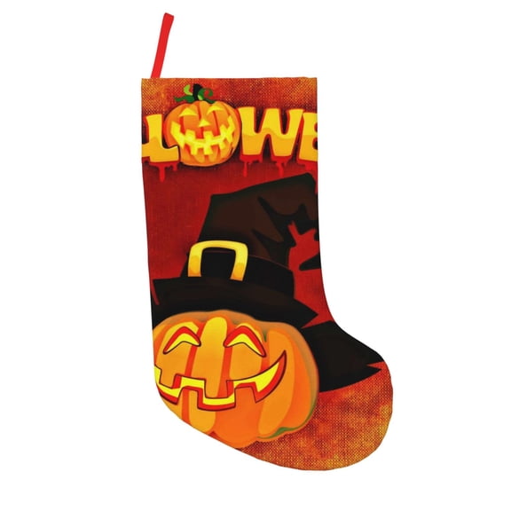 Rateoe Halloween Pumpkin Print Christmas Stockings,18 Inch Large Christmas Stockings Decoration Ornaments for Holiday Home Fireplace Indoors