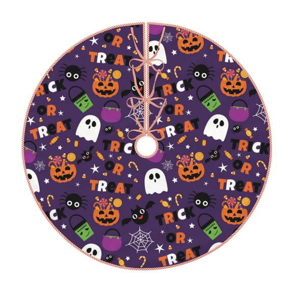 Rateoe Halloween Sweet Candy Pattern Christmas Tree Skirt with Ties , Christmas Tree Decorations, Farmhouse Christmas Decor Xmas Holiday Decorations-30"