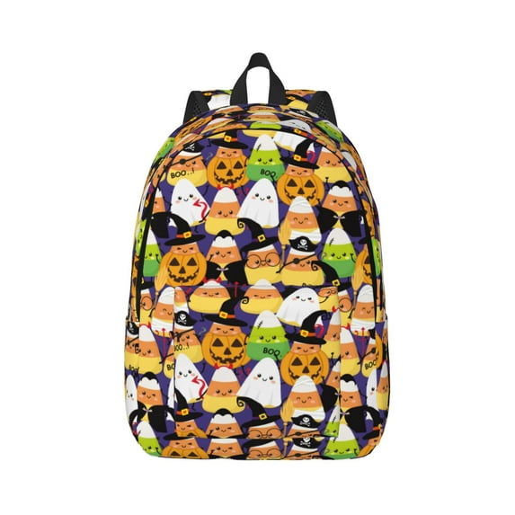 Rateoe Halloween1 Pattern Canvas College Laptop Backpack,Travel Daypack,Durable Rucksack Travel Notebook Bag School Backpack Book Bag for Men Women-Medium