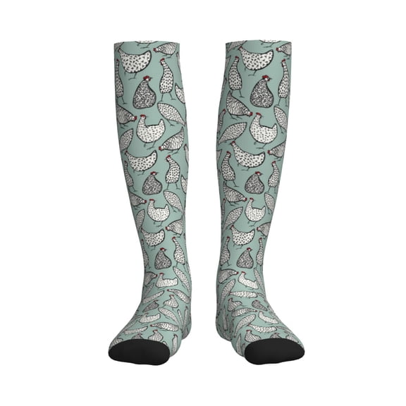 Rateoe Hand Drawn Chickens Compression Socks for Women and Men 20-30mmHg-Circulation Support Socks Knee High Nurse Pregnant Running Medical and Travel Athletic