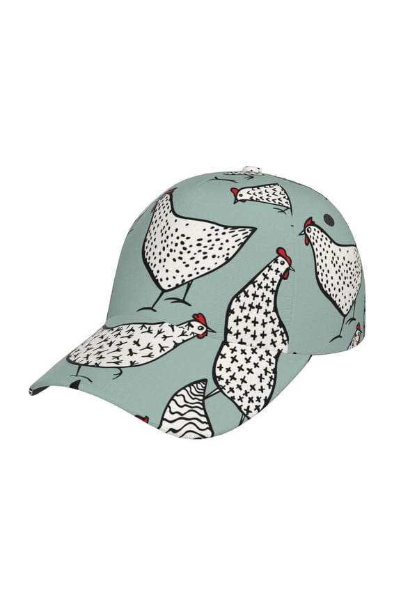 Hand Drawn Chickens Pattern Baseball Cap Outdoor Cap Mountain Dad Hat - Unstructured Soft Cotton Cap-Adjustable UV Protection Cap