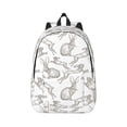 thumbnail image 1 of Rateoe Hand Drawn Rabbit Pattern Canvas College Laptop Backpack,Travel Daypack,Durable Rucksack Travel Notebook Bag School Backpack Book Bag for Men Women-Medium, 1 of 7