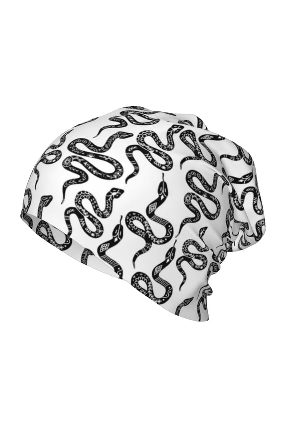 Hand Drawn Snake Kids Beanie Warm Knit Beanie Hats Boys Girls Winter Hat Soft Slouchy Hats for Kids