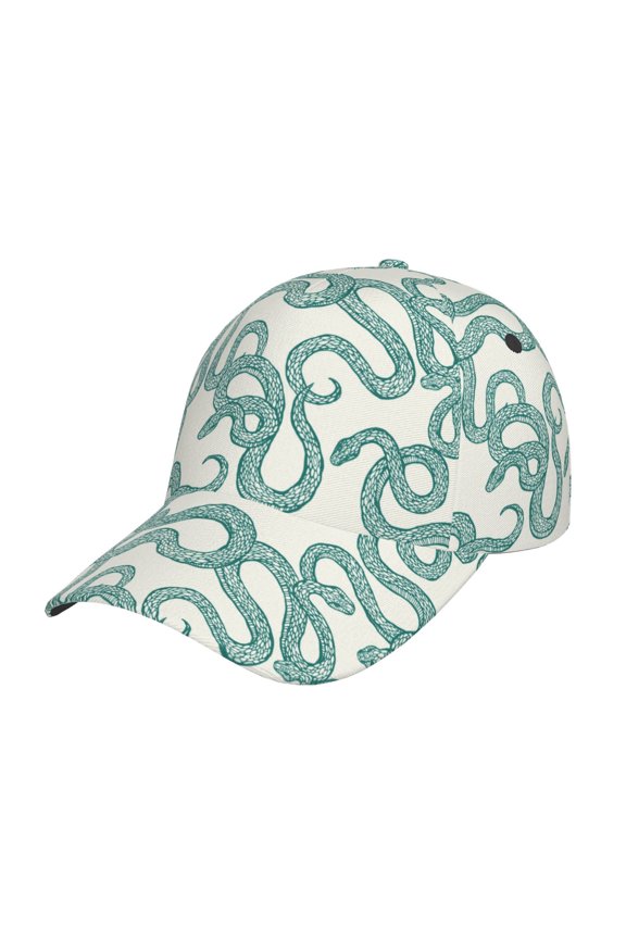 Hand Drawn Snake Pattern Baseball Cap Outdoor Cap Mountain Dad Hat - Unstructured Soft Cotton Cap-Adjustable UV Protection Cap