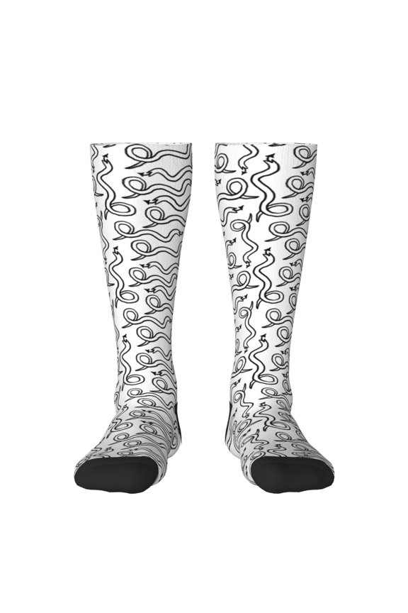 Hand Drawn Snake Pattern Women’s Knee High Crew Socks,Trouser Socks Comfortable, Breathable, Moisture-Wicking and Soft