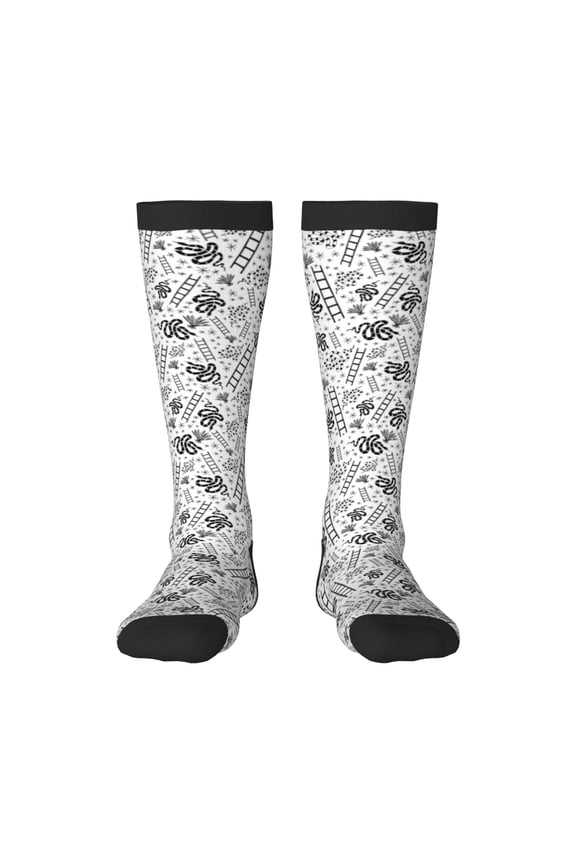 Hand Drawn Snake Pattern Women’s Knee High Crew Socks,Trouser Socks Comfortable, Breathable, Moisture-Wicking and Soft