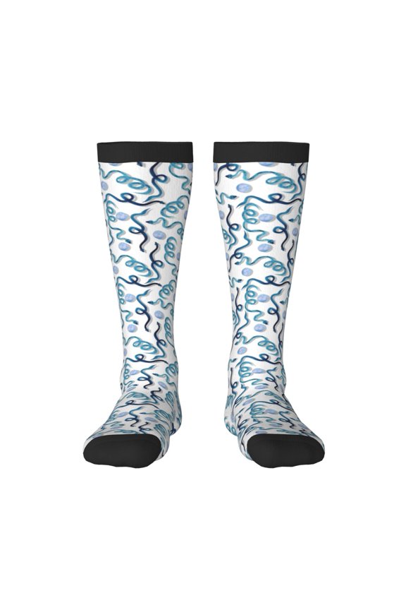 Hand Drawn Snake Pattern Women’s Knee High Crew Socks,Trouser Socks Comfortable, Breathable, Moisture-Wicking and Soft