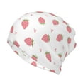 thumbnail image 1 of Rateoe Hand Drawn Strawberry Cotton Slouchy Beanie Hat for Men/Women,Lightweight Oversize Large Thin Skull Cap Night Sleeping Cap, 1 of 1