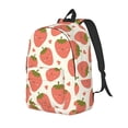 thumbnail image 1 of Rateoe Hand Drawn Strawberry Pattern Durable Canvas Backpack for Men & Women – Stylish & Lightweight – Adjustable Straps, Multiple Pockets – Fits 15-17 Inch LaptopsMedium, 1 of 5