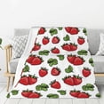 thumbnail image 1 of Rateoe Hand Drawn Strawberry Pattern Flannel Throw Blanket, Ultra-soft Blanket for Bed, Couch, Car, Hypoallergenic Anti-pilling blanket-60"x50"(Vertical), 1 of 6