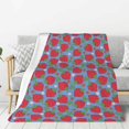 thumbnail image 1 of Rateoe Hand Drawn Strawberry Pattern Flannel Throw Blanket, Ultra-soft Blanket for Bed, Couch, Car, Hypoallergenic Anti-pilling blanket-80"x60"(Vertical), 1 of 6