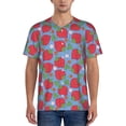 thumbnail image 1 of Rateoe Hand Drawn Strawberry Pattern Men’s Baseball Short Sleeve Polo Shirt, Midweight Men's Shirt Golf Shirt Polo Shirts Quick Dry Short-X-Large, 1 of 7