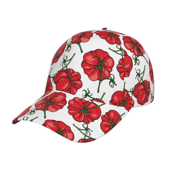 Rateoe Hand Drawn Tomatoes Pattern Mens Baseball Cap Adjustable Curved Brim Hat, Soft Cotton Sports Cap for Outdoor, Casual, and Everyday Wear, Comfortable & Breathable