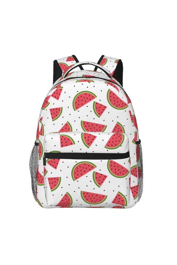 Hand Drawn Watermelon Pattern Casual Backpack for School, Work, Travel Adjustable Straps, Multiple Compartments Ergonomic Design, Fits Laptops and Tablets