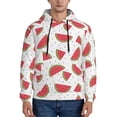 thumbnail image 1 of Rateoe Hand Drawn Watermelon Pattern Mens Hoodie, Pullover Hooded Sweatshirt, Kangaroo Pocket Hoodie Ideal for Daily Wear, Travel and Home-Medium, 1 of 7