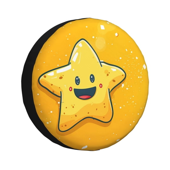 Rateoe Happy Cartoon Star Pattern Tire Cover Wheel Protectors Weatherproof Wheel Covers Universal Fit for Trailer Rv SUV Truck Camper Travel Trailers Accessories-