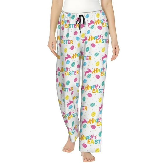 Rateoe Happy Easter Pattern Women’s Ultra-Soft Comfy Pajama Lounge Pants Sleepwear,Comfortable Lounge Wear,lightweight Pajamas, Casual Home Wear-XX-Large