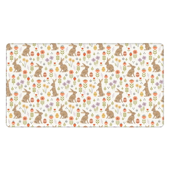 Rateoe Happy Easter Print Mouse Pad - Extended Large Gaming Mousepad,Non-Slip Stitched Edge,16x29.5 Inch