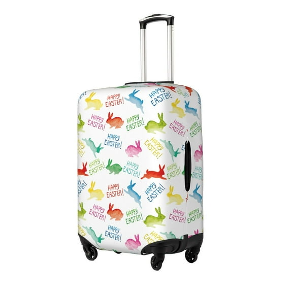 Rateoe Happy Easter Rabbit Printed Luggage Cover, Suitcase Protector Fits 18-32 Inch Luggage-Large