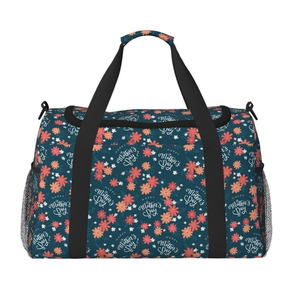 Rateoe Happy Mother's Day Pattern Gym Bag for Women, Duffle Bag for Travel with Wet Pocket, Carry on Weekender Bags for Women, Water Resistant Travel Bag Duffel Bag