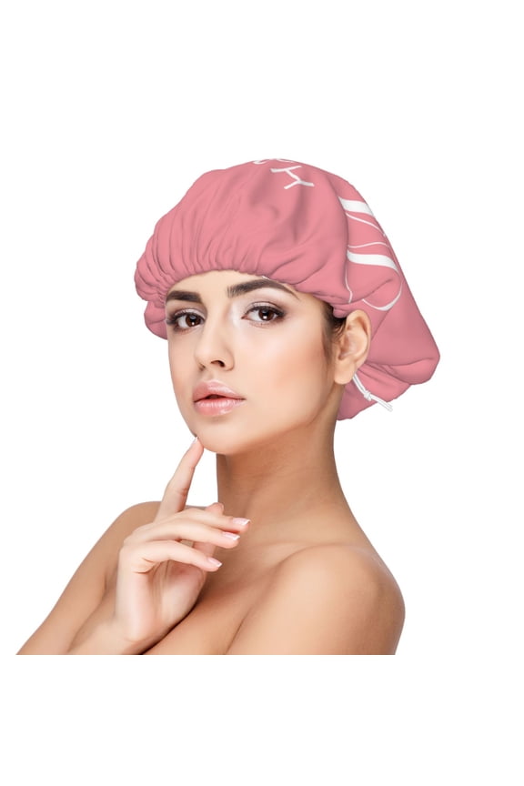 Happy Mother's Day Pattern Silk Satin Hair Bonnet for Sleeping, Adjustable Sleep Cap Turban for Women , Curly Straight Hair Long Large Braid