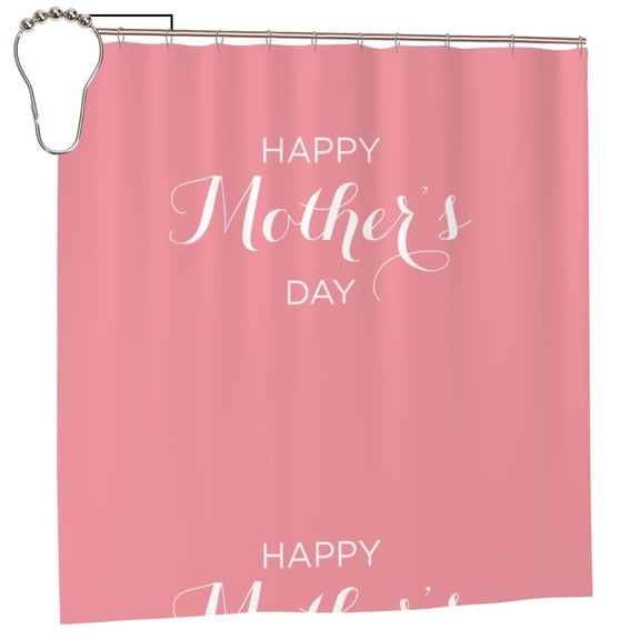 Rateoe Happy Mother's Day Shower Curtain - Fancy Bathroom Shower Curtain Sets - Waterproof Shower Curtain with Hooks with 12 Plastic Hooks 72x72 Inches
