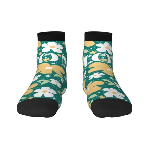Rateoe Happy Mother's Day1 Pattern Quarter Crew Socks,Toe Seamed Ankle Socks,Cotton Cushioned Breathable Athletic Crew Sports Socks
