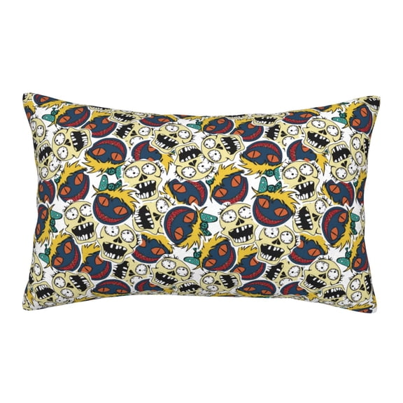 Rateoe Happy Skeleton Pattern Pillow Covers with Invisible Zipper(Pillows are not Included) Standard Pillowcases-20"x30"