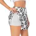 thumbnail image 1 of Rateoe Happy Soccer Printed 2 in 1 Women's Workout Shorts for Athletic Gym Running Shorts with Phone Pockets-Medium, 1 of 7