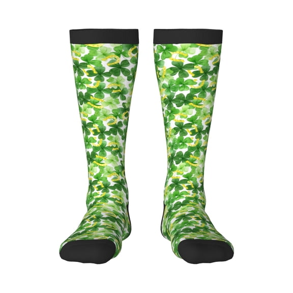 Rateoe Happy St. Patrick's Day Pattern Women’s Knee High Crew Socks,Trouser Socks, – Comfortable, Breathable, Moisture-Wicking and Soft