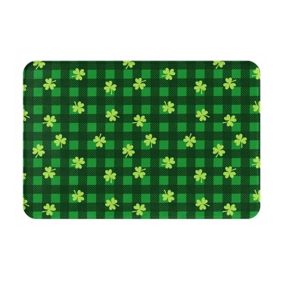 Rateoe Happy St. Patrick's Day5 Pattern Flannel Door Mat Indoor Outdoor Entrance, Waterproof All-Weather Doormat,Fade Resistant, Low Profile Entryway Mat 16x24in