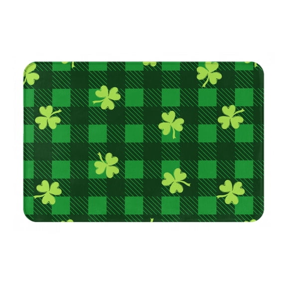 Rateoe Happy St. Patrick's Day5 Pattern Flannel Door Mat Indoor Outdoor Entrance, Waterproof All-Weather Doormat,Fade Resistant, Low Profile Entryway Mat 16x24in