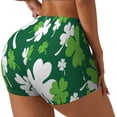thumbnail image 1 of Rateoe Happy saint Patricks day Printed Power Workout Shorts for Women Tummy Control Squat Proof Ribbed Thick Seamless Scrunch Active Short-Medium, 1 of 8