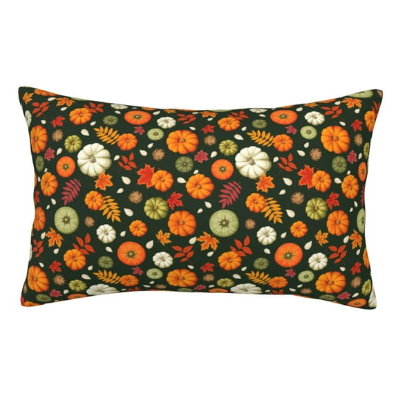 Rateoe Harvest Pumpkins Pattern Decorative Pillow Case,Throw Pillow Covers,Plush Pillow Cover,Soft Pillow Case,Velvet Pillow Case-16"x24"