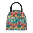 thumbnail image 1 of Rateoe Hawaii Palms Pattern Lunch Bag Women, Lunch Box, Lunch Bag, Small Leakproof Lunch Tote Large Capacity Reusable Insulated Cooler Lunch Container, 1 of 6
