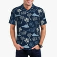 thumbnail image 1 of Rateoe Hawaii Palms Pattern Men's Short Sleeve Polo Shirts, Golf Polo Shirts Short Sleeve Performance Moisture Wicking Dry-X-Large, 1 of 6