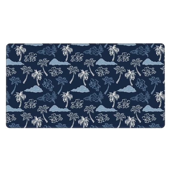 Rateoe Hawaii Palms Print Mouse Pad - Extended Large Gaming Mousepad,Non-Slip Stitched Edge,16x29.5 Inch