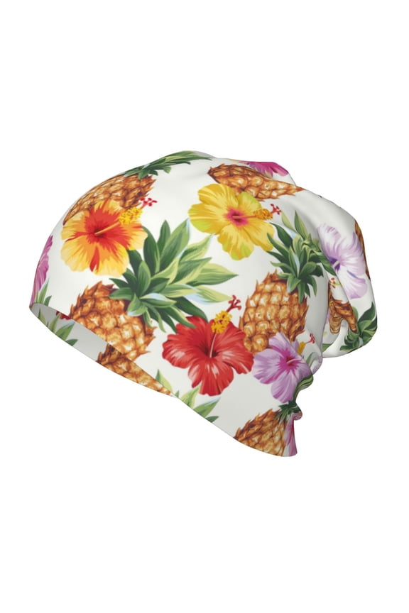 Hawaiian Pineappl Kids Beanie Warm Knit Beanie Hats Boys Girls Winter Hat Soft Slouchy Hats for Kids