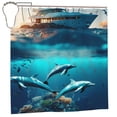 thumbnail image 1 of Rateoe Hawaiian Ship Dolphin Shower Curtain - Fancy Bathroom Shower Curtain Sets - Waterproof Shower Curtain with Hooks with 12 Plastic Hooks 72x72 Inches, 1 of 5
