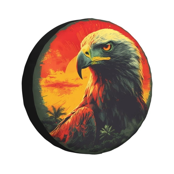Rateoe Hawaiian Style Bald Eagle Pattern Tire Cover Wheel Protectors Weatherproof Wheel Covers Universal Fit for Trailer Rv SUV Truck Camper Travel Trailers Accessories-17 inch
