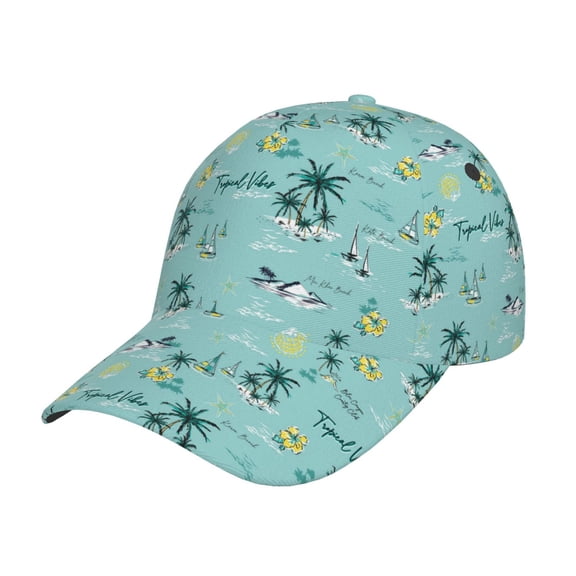 Rateoe Hawaiian Style Pattern Baseball Cap Outdoor Cap Mountain Dad Hat - Unstructured Soft Cotton Cap-Adjustable UV Protection Cap